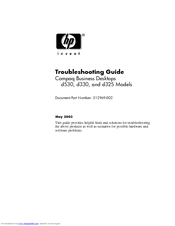 HP d538 - Convertible Minitower Desktop PC Troubleshooting Manual