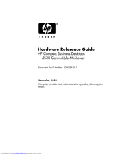 HP d538 - Convertible Minitower Desktop PC Hardware Reference Manual