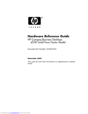 HP Compaq d538 SFF Hardware Reference Manual