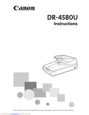 Canon DR-4580U Instructions Manual