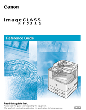 Canon MF7280 - ImageCLASS B/W Laser Reference Manual