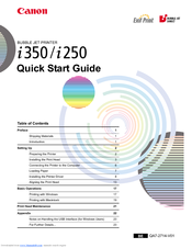 Canon i350 - Color Bubble Jet Printer Quick Start Manual