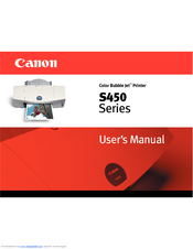 Canon Color Bubble Jet S450 Series User Manual