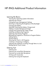 HP iPAQ rx1955 Supplementary Manual