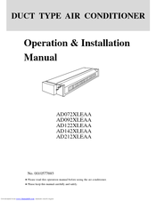 Haier AD212XLEAA Operation And Installation Manual