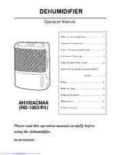 Haier HD-1003 Operation Manual