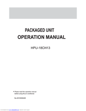 Haier HPU-18CH13 HPU-123C01 Operation Manual