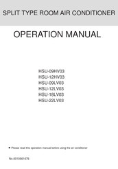 Haier HSU-12HV03 Operation Manual