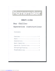 Homemaker HBF110G Operation Instructions Manual