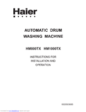 Haier HM1000TX Instructions For Installation And Operation Manual