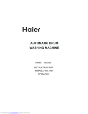 Haier HM601 Instructions For Installation And Operation Manual