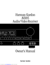 Harman Kardon AVR 85 Owner's Manual