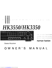 Harman Kardon HK3350 Owner's Manual