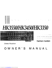 Harman Kardon HK3350 Owner's Manual