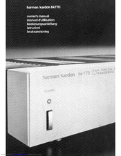 Harman Kardon HK770 Owner's Manual
