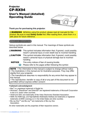 Hitachi Innovate CP-RX93 User Manual