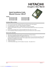 Hitachi Ultrastar 15K147 Quick Installation Manual