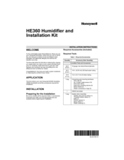 Honeywell HE360A1019/U Installation Instructions Manual