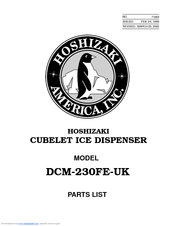 Hoshizaki DCM-230FE-UK Parts List