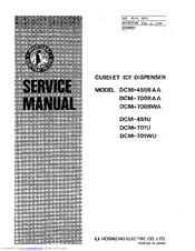 Hoshizaki DCM-701U Service Manual