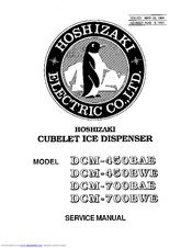 Hoshizaki DCM-700BWE Service Manual