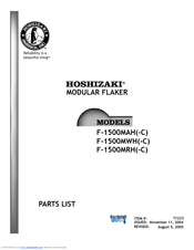 Hoshizaki F-1500MRH(-C) Parts List