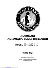 Hoshizaki F-251U Parts List