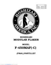 Hoshizaki F-450MAF Parts List