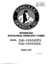 Hoshizaki KM-1600SRB Parts List