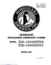 Hoshizaki KM-1600SWB3 Parts List