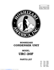 Hoshizaki URC-20F Parts List