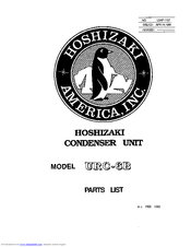 Hoshizaki URC-6B Parts List