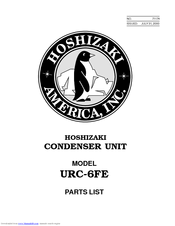 Hoshizaki URC-6FE Parts List