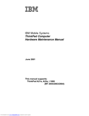 IBM ThinkPad i Series 1800 Hardware Maintenance Manual
