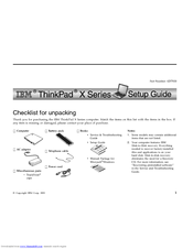IBM ThinkPad X series Install Manual