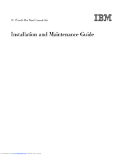 IBM 172319X - 1U Flat Panel Console Installation And Maintenance Manual