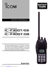 ICOM IC-F30GS Instruction Manual