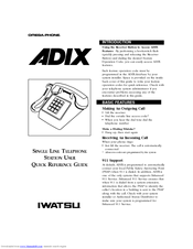Iwatsu ADIX Quick Reference Manual