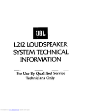 JBL L212 Technical Information
