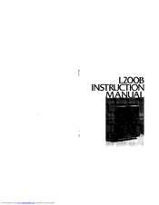 JBL L200B Instruction Manual