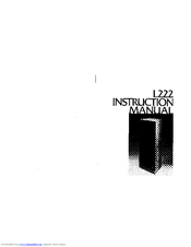 JBL L222 Instruction Manual