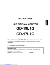 JVC GD-17L1G/U Instructions Manual