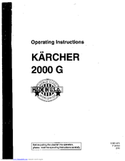 Kärcher 2000 G Operating Instructions Manual