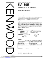 Kenwood KA-895 Instruction Manual