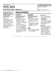 Kenwood KAC-625 Instruction Manual