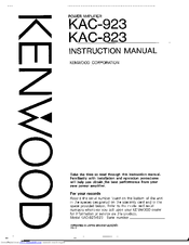 Kenwood KAC-823 Instruction Manual