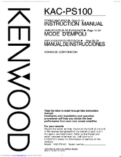 Kenwood KAC-PS100 Instruction Manual