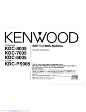 Kenwood KDC-8005 Instruction Manual