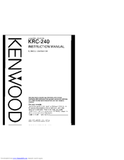 Kenwood KRC-240 Instruction Manual