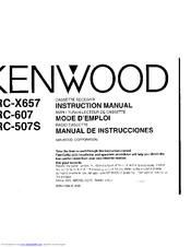 Kenwood KRC-607 Instruction Manual
